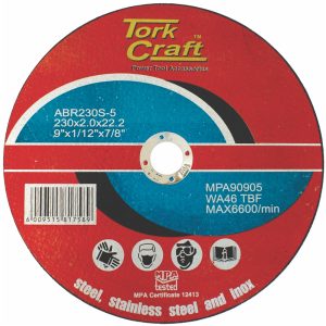 CUTTING DISC FOR STEEL AND STAINLESS STEEL 230 X 2.0 X 22.2MM
