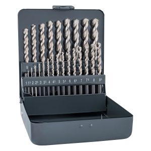 HSS SPRINT DRILL BIT SET 25 PIECE 1-13MM X 0.5  IN METAL CASE
