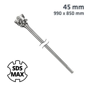 SDS MAX MILL CROWN 45MM x 990 x 850 DRILL BIT