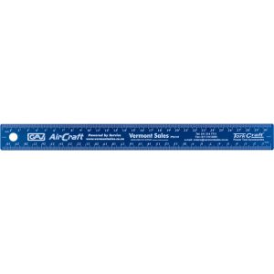 300MM CORK BACKED STAINLESS STEEL RULER BLUE